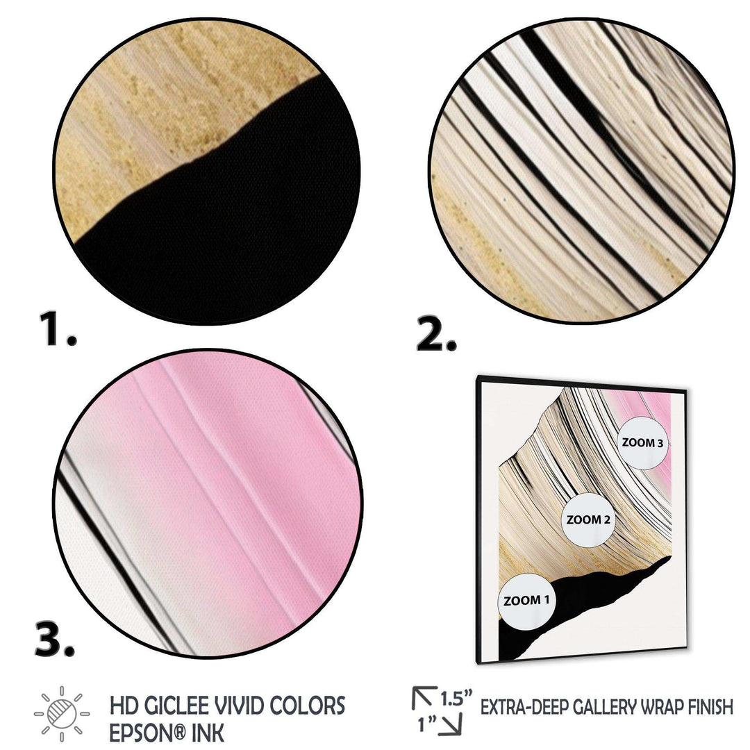Minimalism Pink And Gold Cubic Fusion I - Modern Canvas Wall Art
