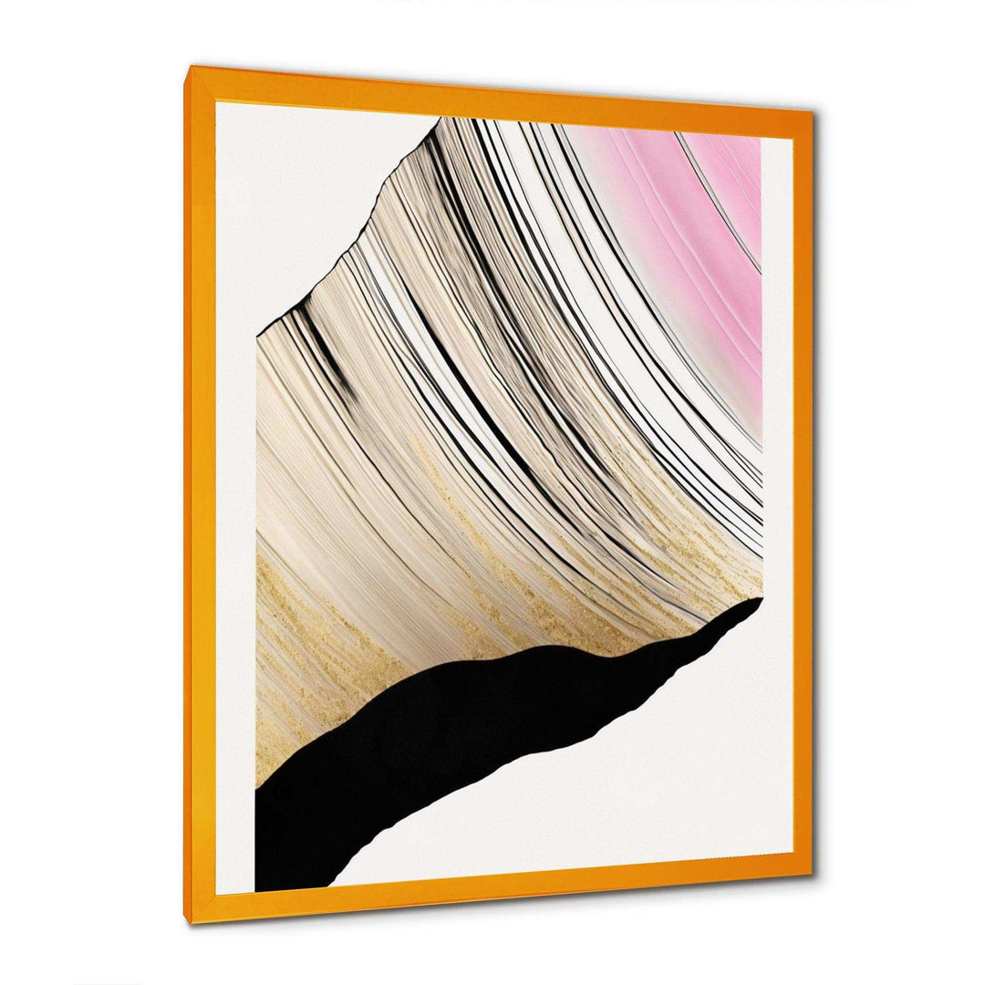 Minimalism Pink And Gold Cubic Fusion I - Modern Canvas Wall Art