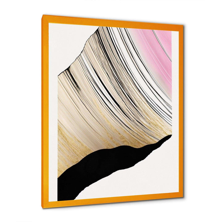Minimalism Pink And Gold Cubic Fusion I - Modern Canvas Wall Art