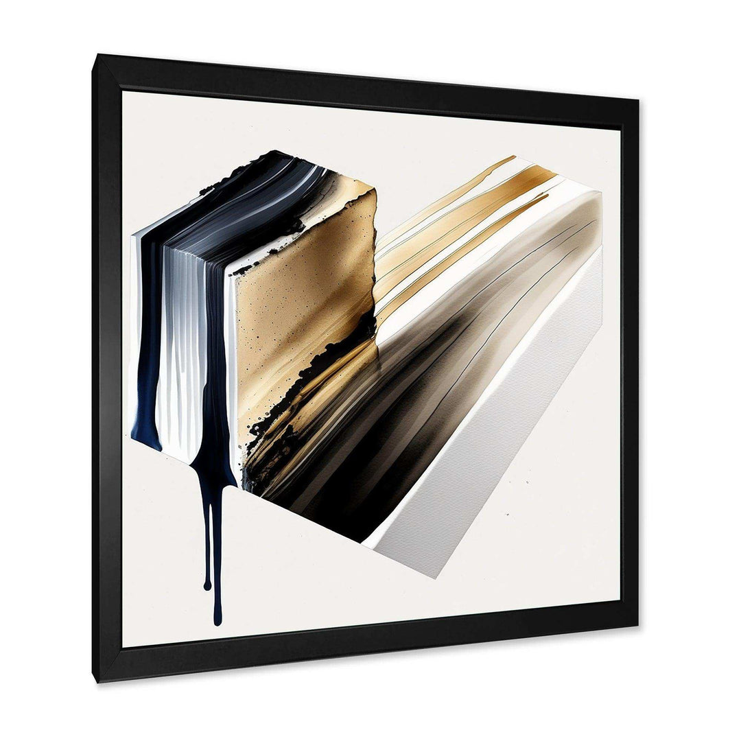 Black And Gold Cubic Expression II - Modern Bedroom Wall Art