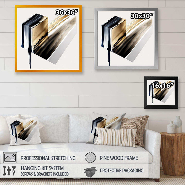 Black And Gold Cubic Expression II - Modern Bedroom Wall Art