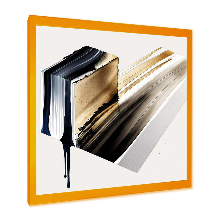 Black And Gold Cubic Expression II - Modern Bedroom Wall Art