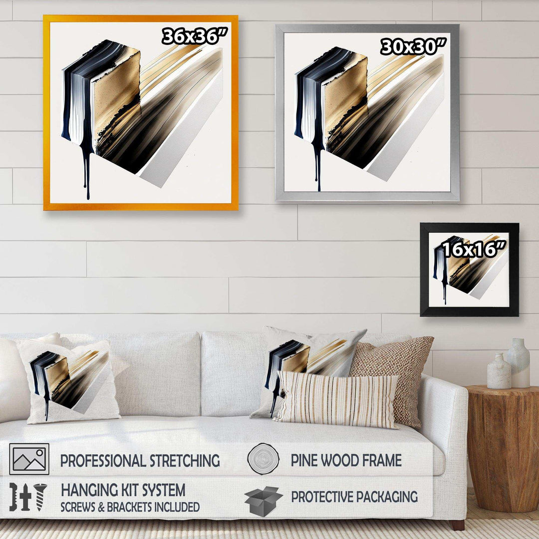 Black And Gold Cubic Expression II - Modern Bedroom Wall Art