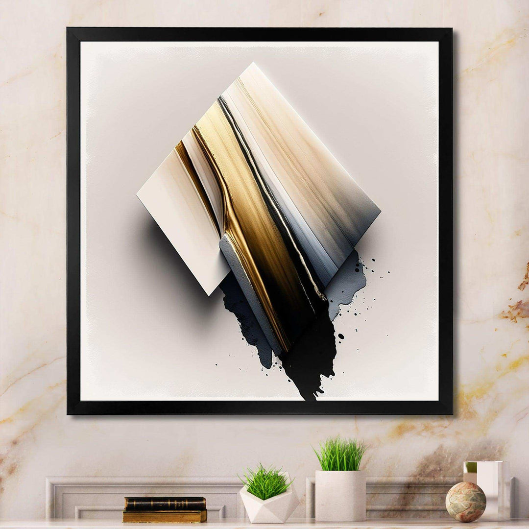 Black And Gold Cubic Expression III - Modern Wall Art Prints