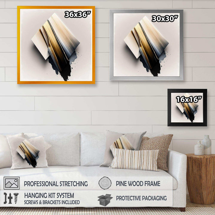 Black And Gold Cubic Expression III - Modern Wall Art Prints