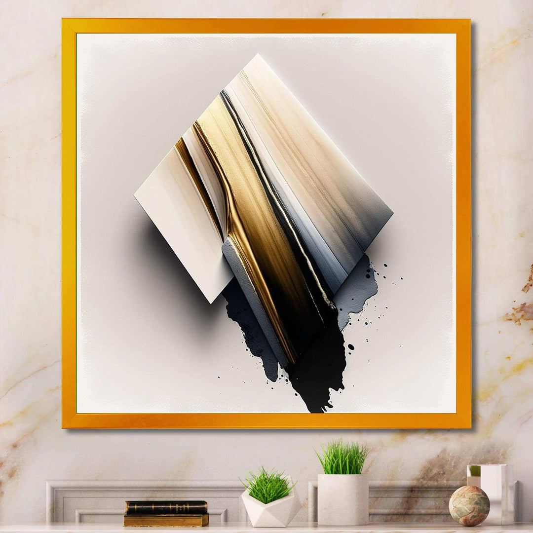 Black And Gold Cubic Expression III - Modern Wall Art Prints
