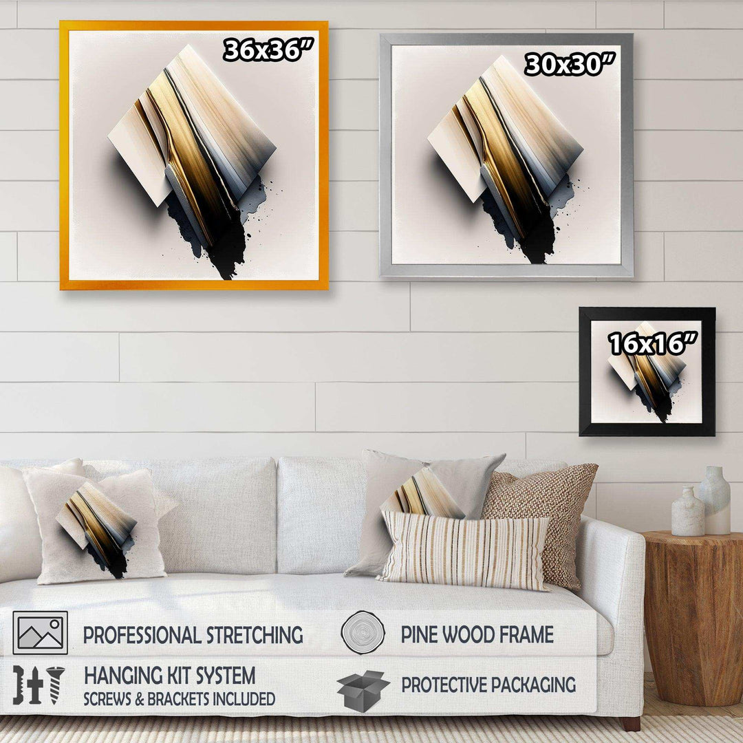 Black And Gold Cubic Expression III - Modern Wall Art Prints