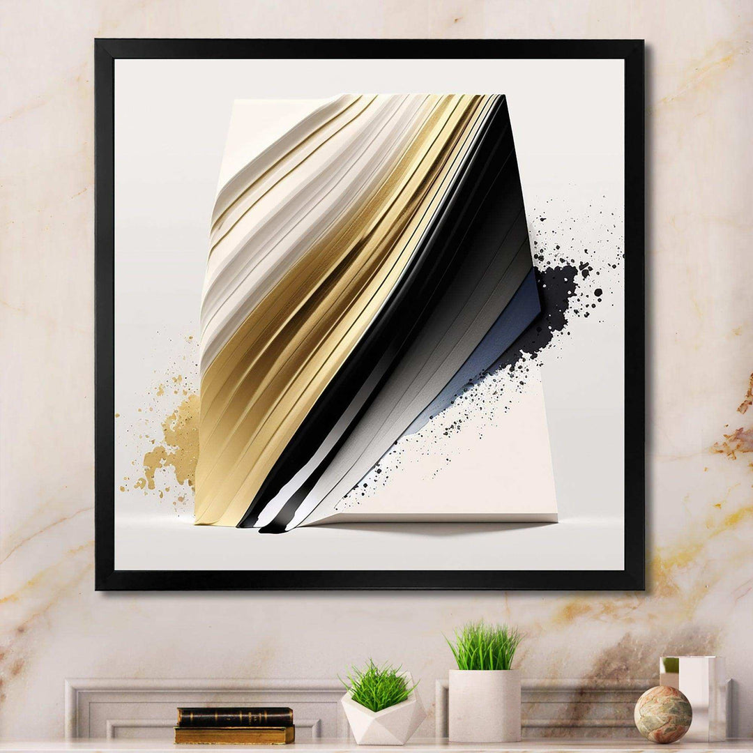 Black And Gold Cubic Expression IV - Modern Canvas Wall Art