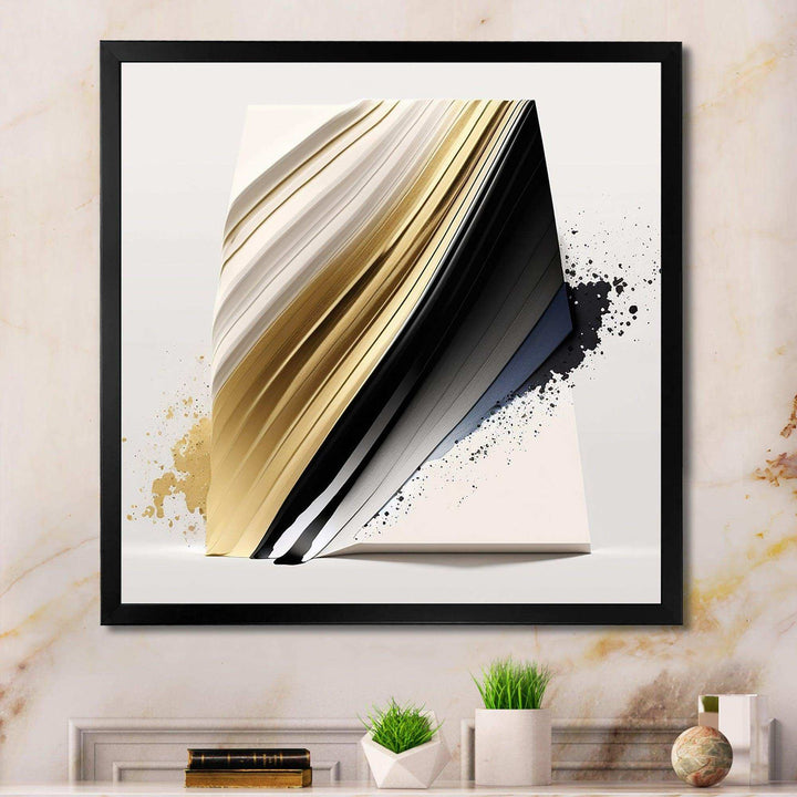 Black And Gold Cubic Expression IV - Modern Canvas Wall Art