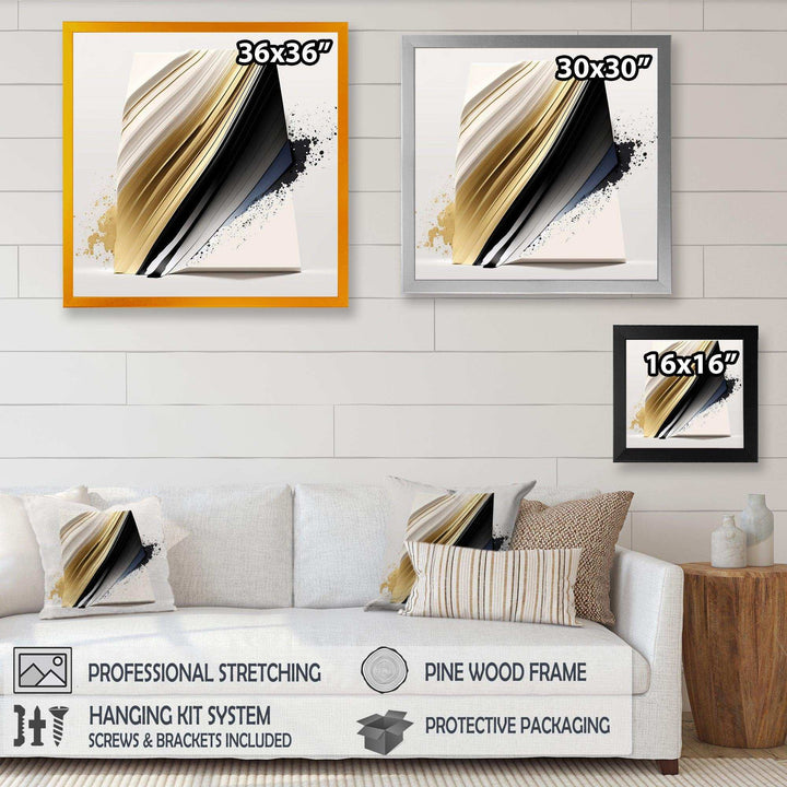 Black And Gold Cubic Expression IV - Modern Canvas Wall Art