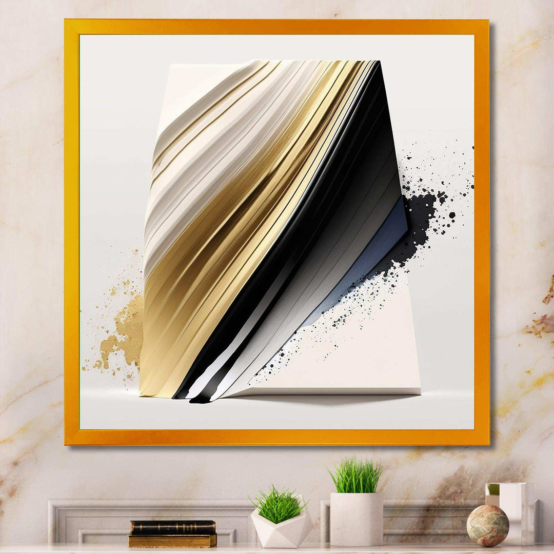 Black And Gold Cubic Expression IV - Modern Canvas Wall Art