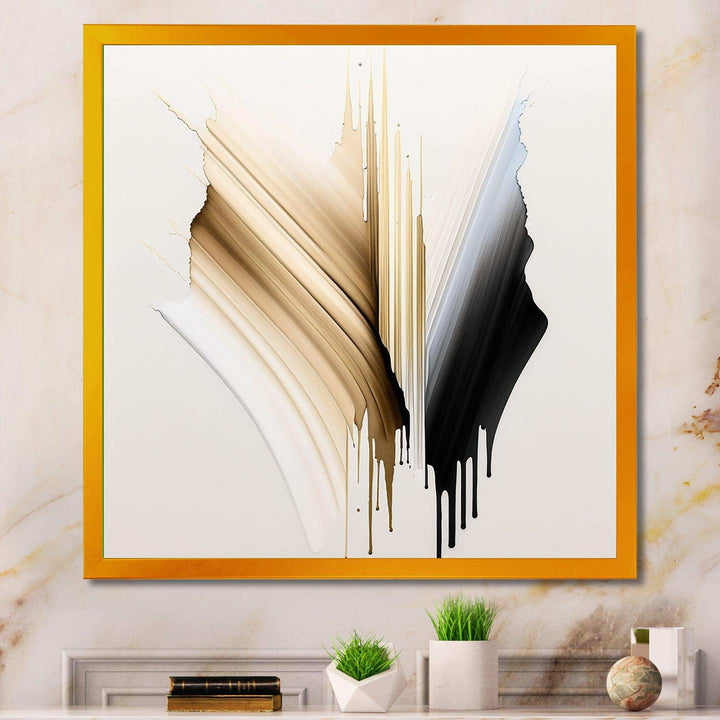 Minimalism Pink And Gold Cubic Fusion IV - Modern Living Room Wall Decor
