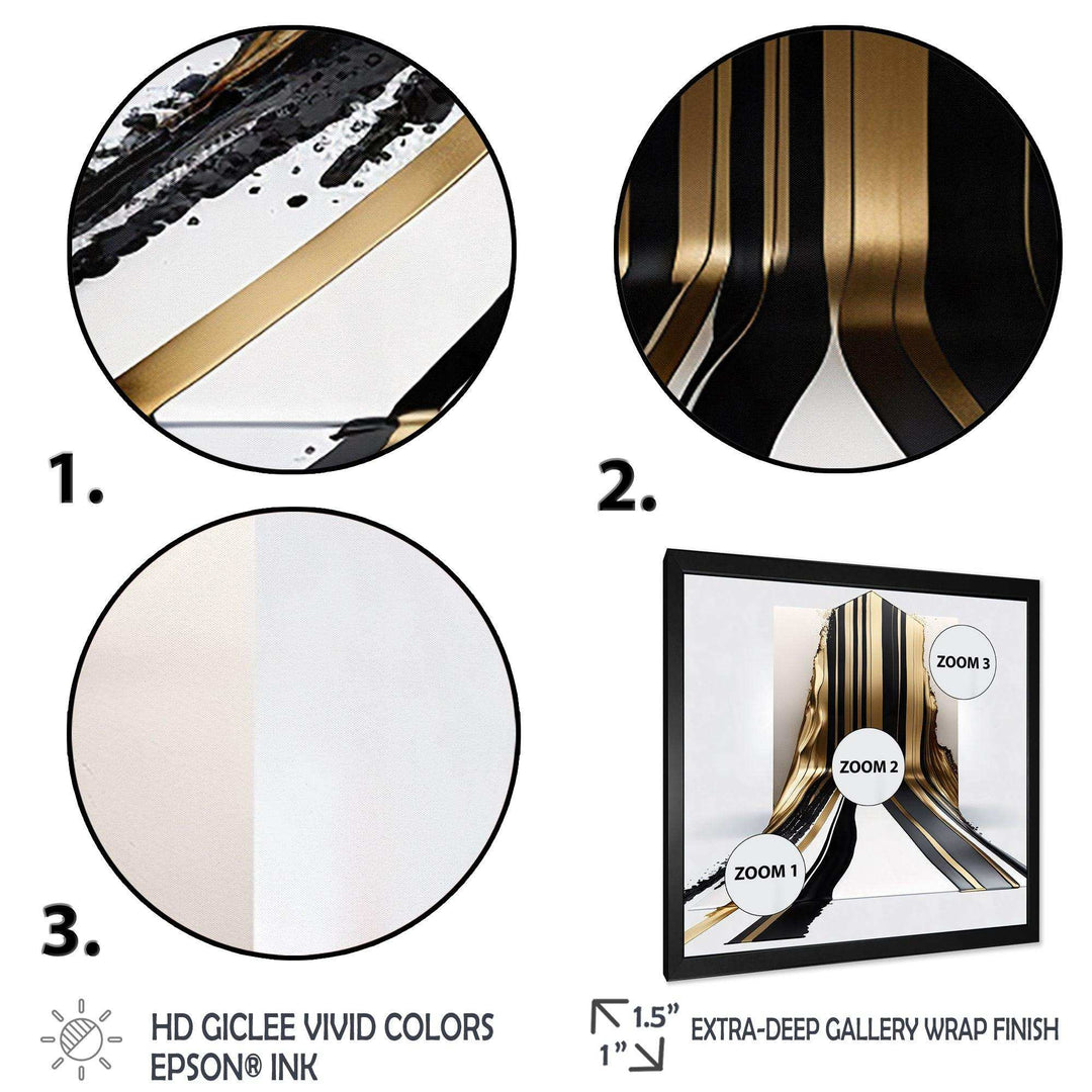 Black And Gold Cubic Expression V - Modern Bedroom Wall Art