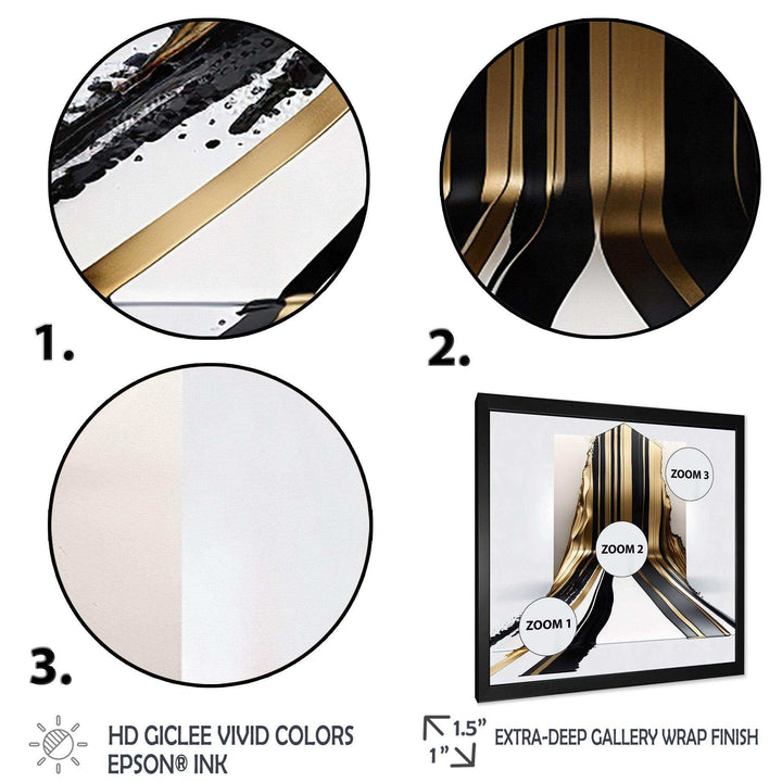 Black And Gold Cubic Expression V - Modern Bedroom Wall Art