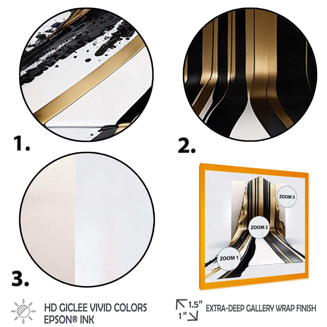 Black And Gold Cubic Expression V - Modern Bedroom Wall Art