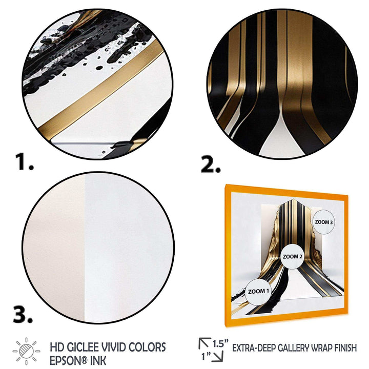 Black And Gold Cubic Expression V - Modern Bedroom Wall Art