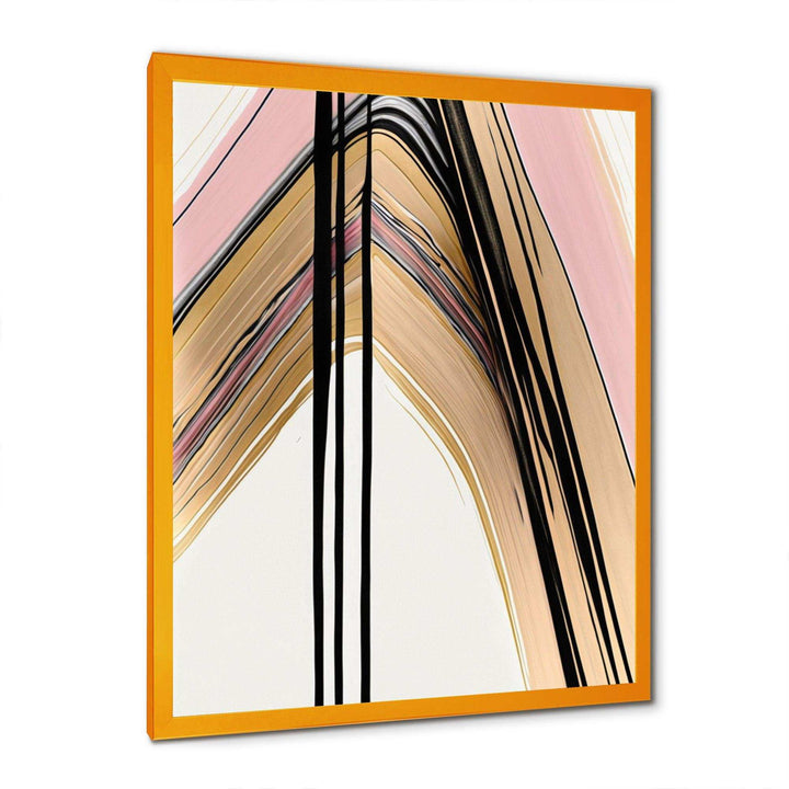 Minimalism Pink And Gold Cubic Fusion V - Modern Bedroom Wall Art