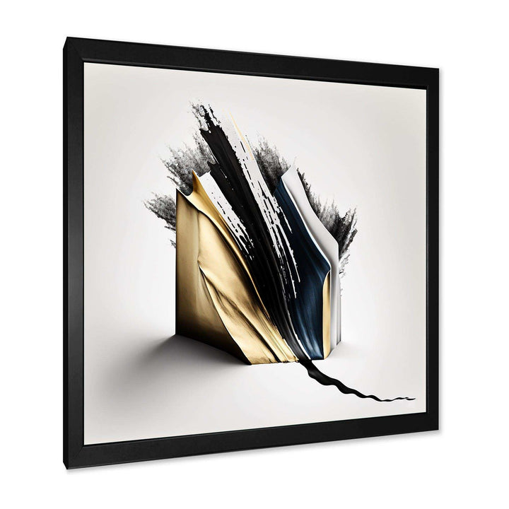 Black And Gold Cubic Expression VI - Modern Bedroom Wall Art