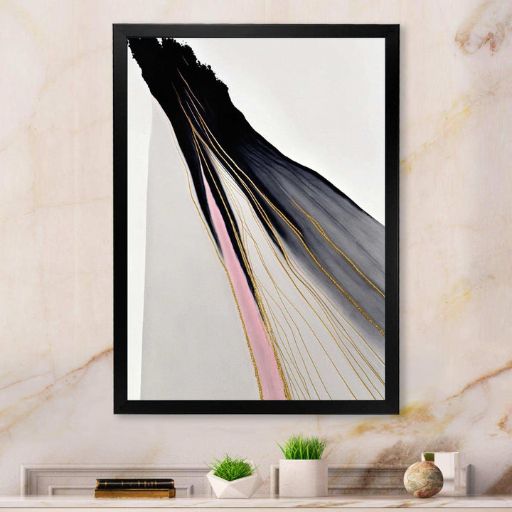Minimalism Pink And Gold Cubic Fusion VI - Modern Wall Art Prints