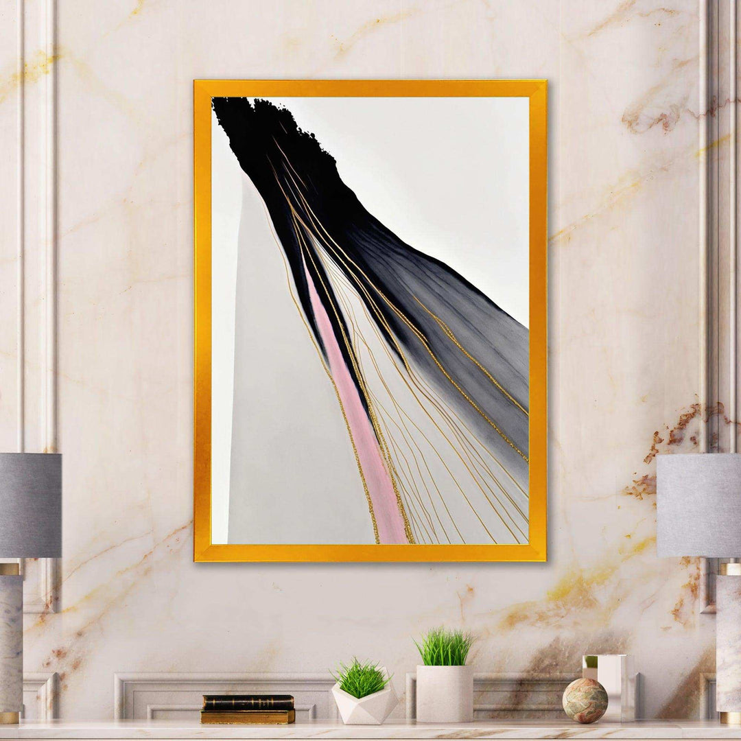 Minimalism Pink And Gold Cubic Fusion VI - Modern Wall Art Prints