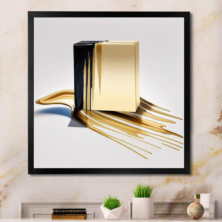 Black And Gold Cubic Expression VIII - Modern Wall Art Prints
