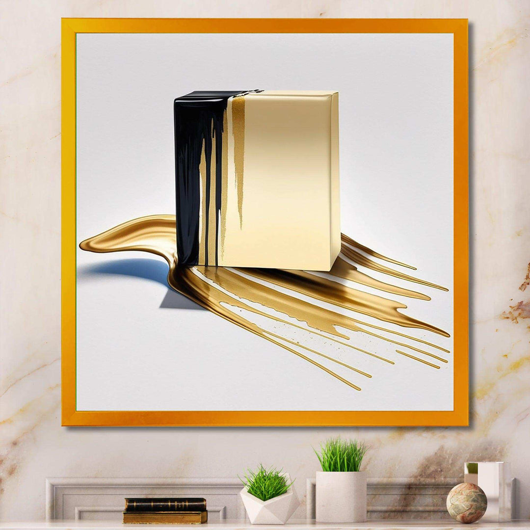 Black And Gold Cubic Expression VIII - Modern Wall Art Prints