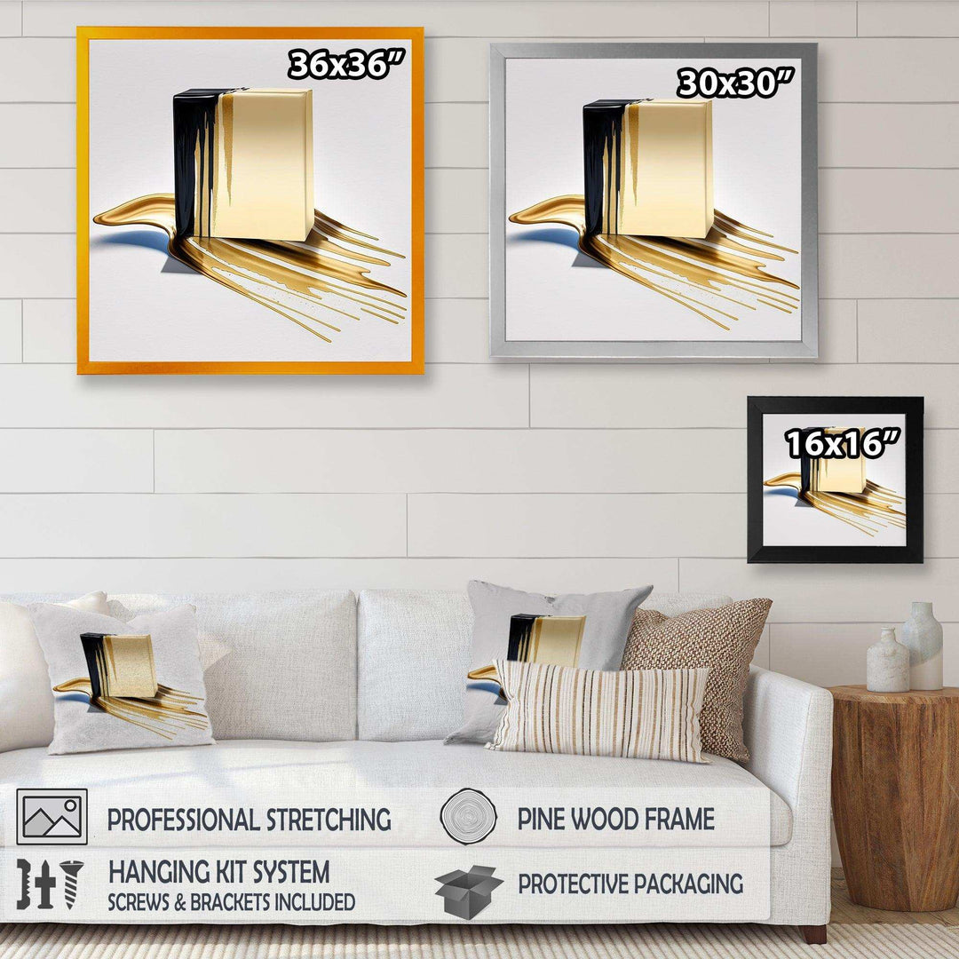 Black And Gold Cubic Expression VIII - Modern Wall Art Prints