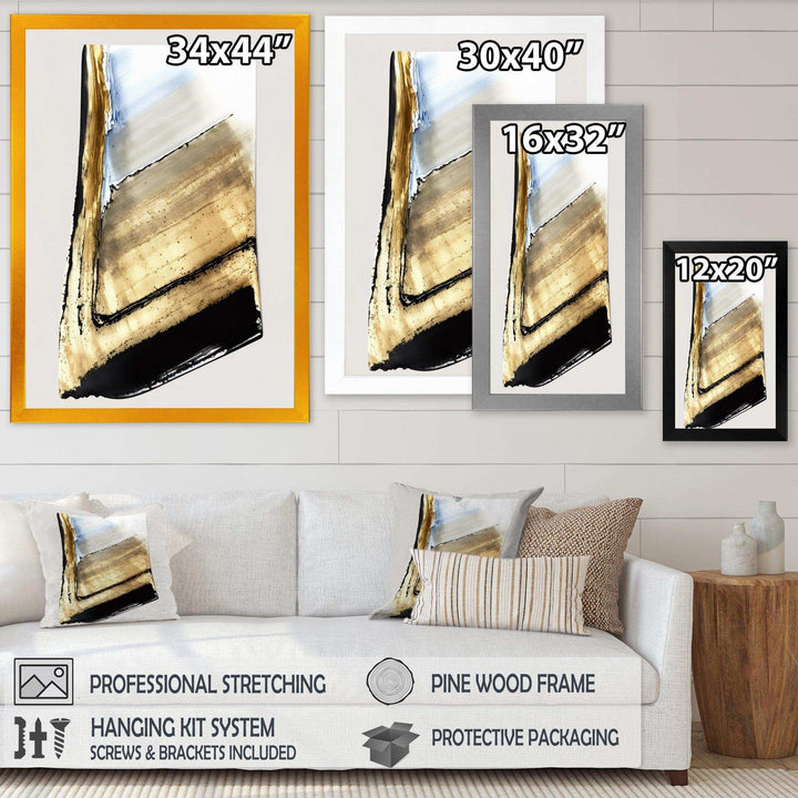 Black And Gold Cubic Expression XI - Modern Canvas Wall Art