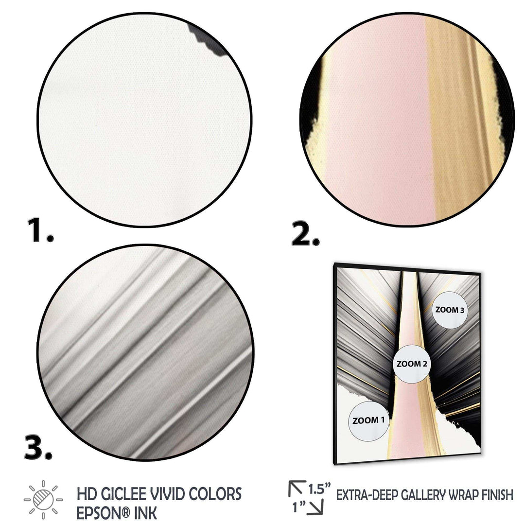 Minimalism Pink And Gold Cubic Fusion VIII - Modern Bedroom Wall Art