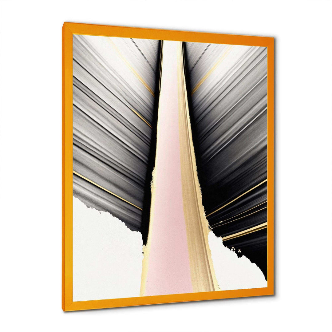 Minimalism Pink And Gold Cubic Fusion VIII - Modern Bedroom Wall Art