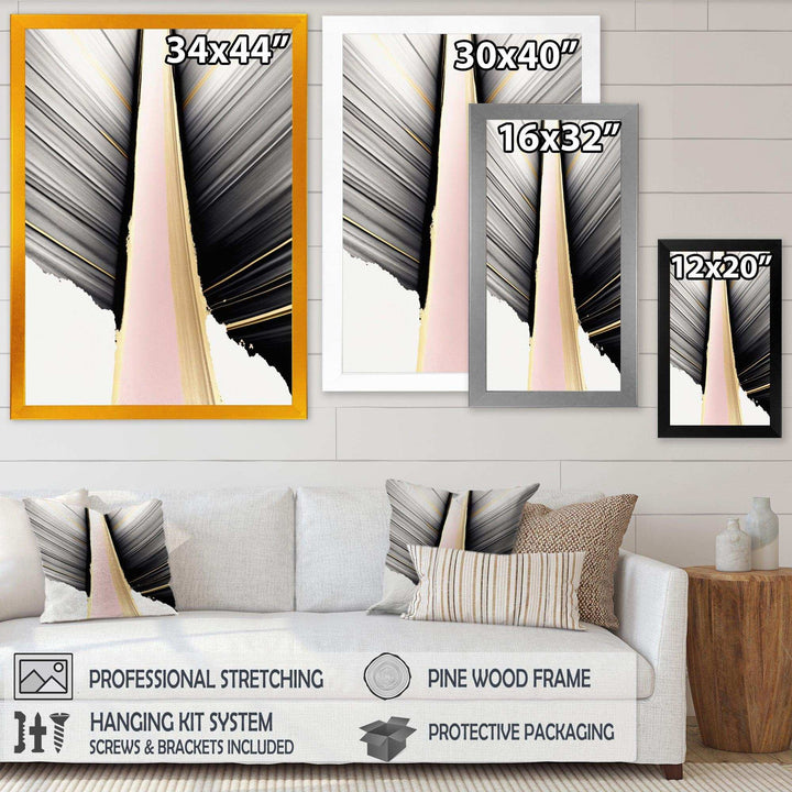 Minimalism Pink And Gold Cubic Fusion VIII - Modern Bedroom Wall Art