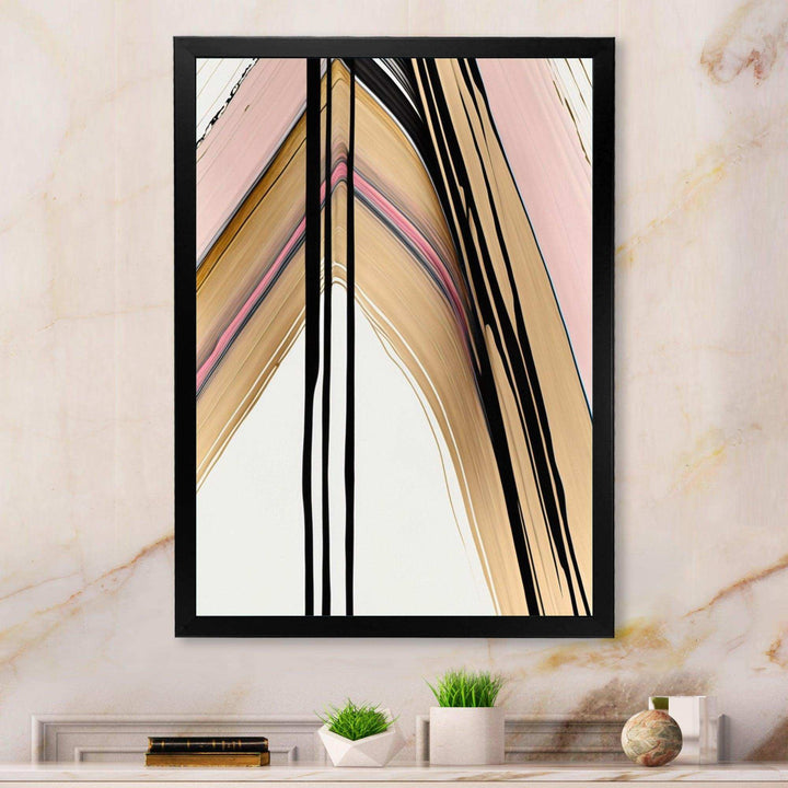 Minimalism Pink And Gold Cubic Fusion IX - Modern Wall Art Prints