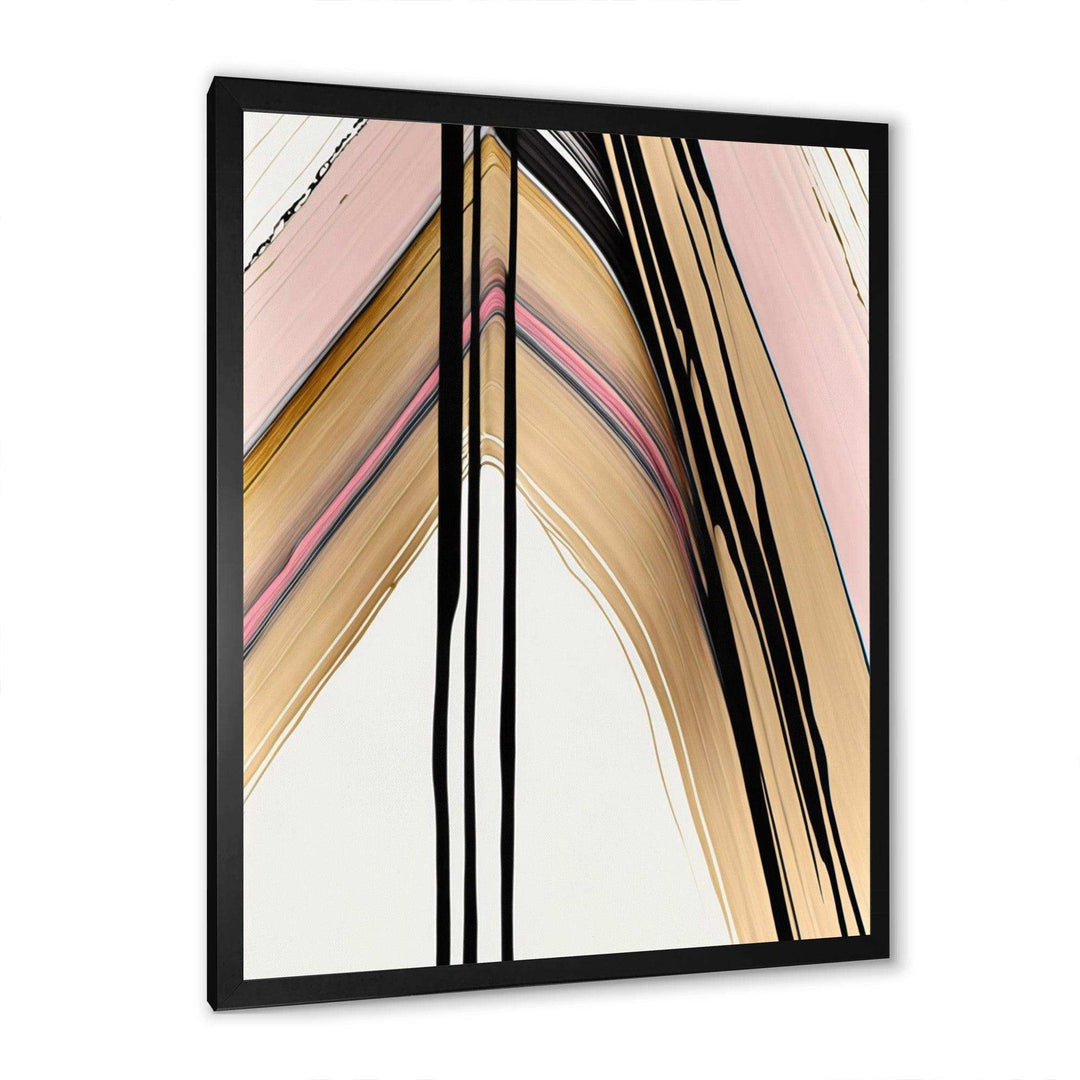 Minimalism Pink And Gold Cubic Fusion IX - Modern Wall Art Prints