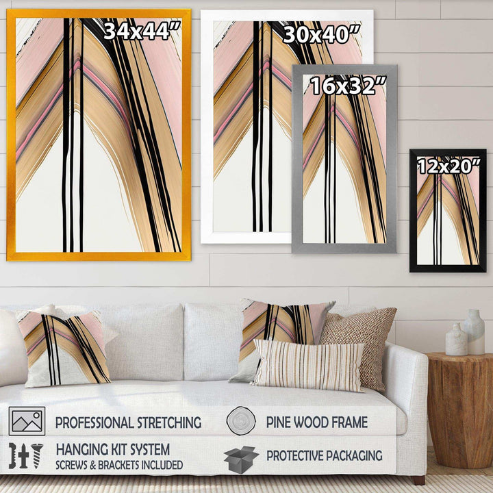 Minimalism Pink And Gold Cubic Fusion IX - Modern Wall Art Prints