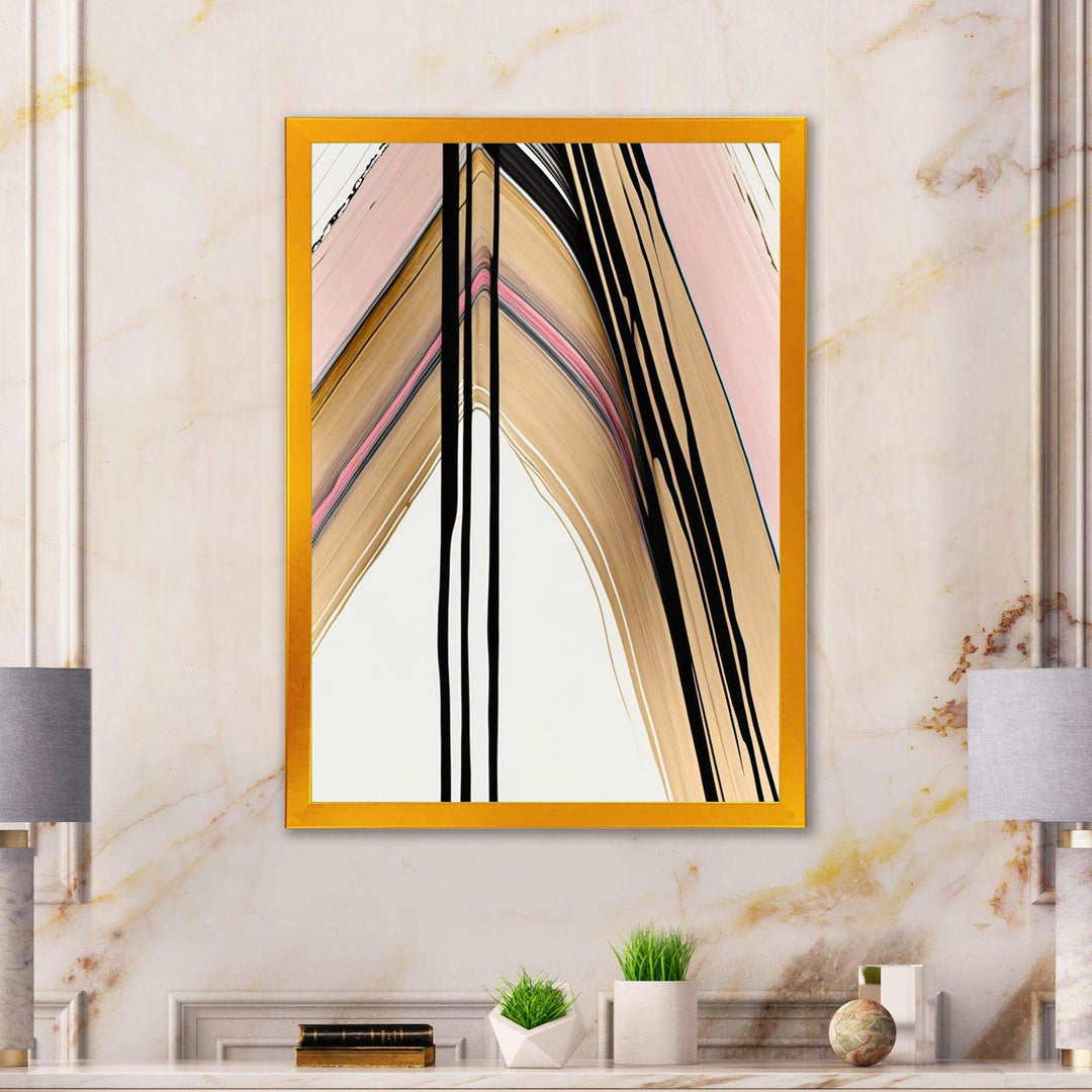 Minimalism Pink And Gold Cubic Fusion IX - Modern Wall Art Prints