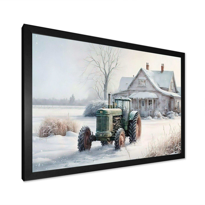 Tractor At The Barn In Winter II