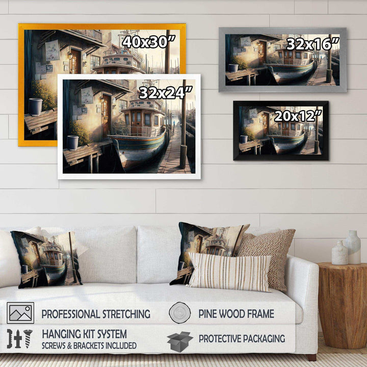 Rustic Port With A Fishing Boat IV