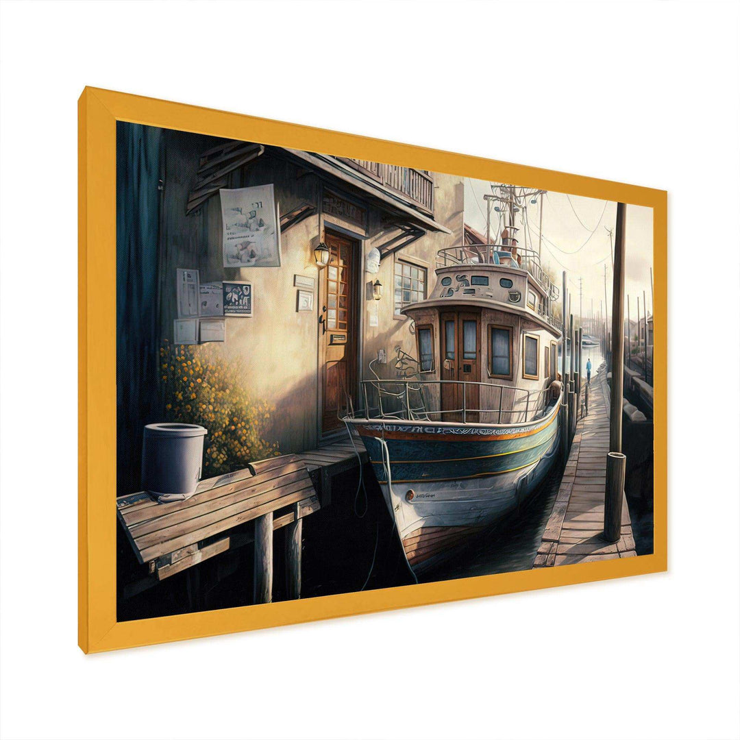 Rustic Port With A Fishing Boat IV