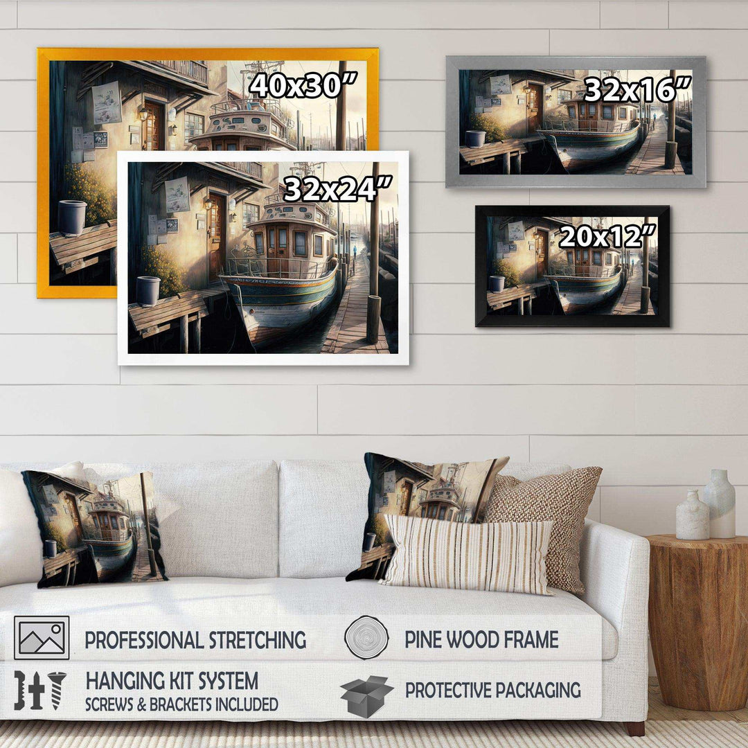 Rustic Port With A Fishing Boat IV