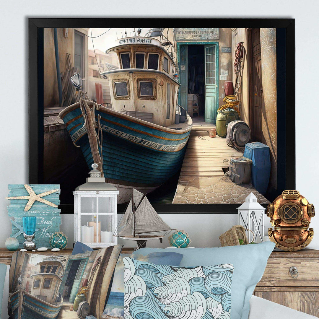 Rustic Port With A Fishing Boat VI