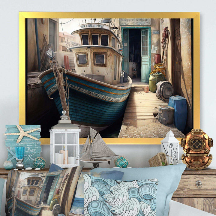 Rustic Port With A Fishing Boat VI