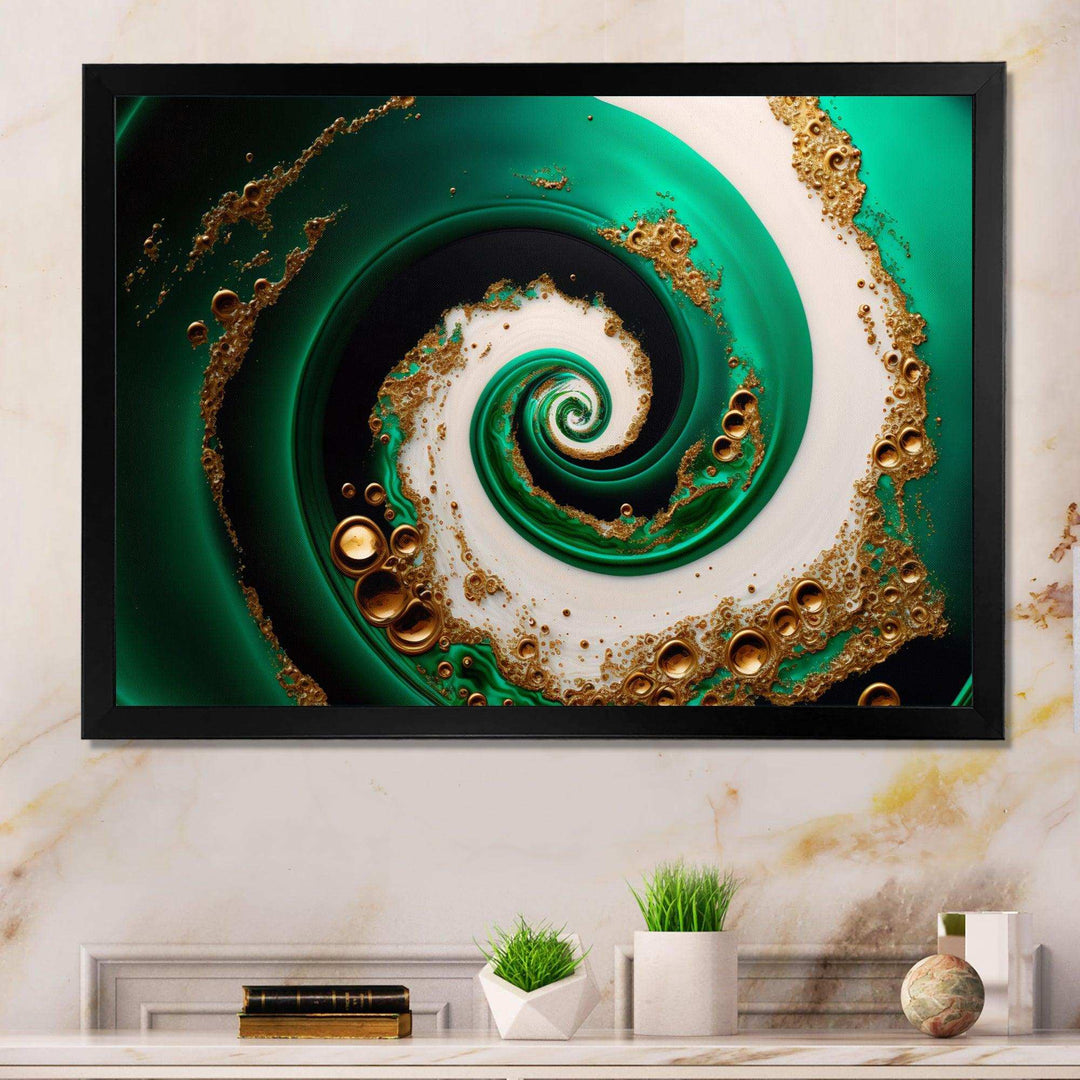 Green And Gold Crashing Waves I - Modern Wall Art Prints