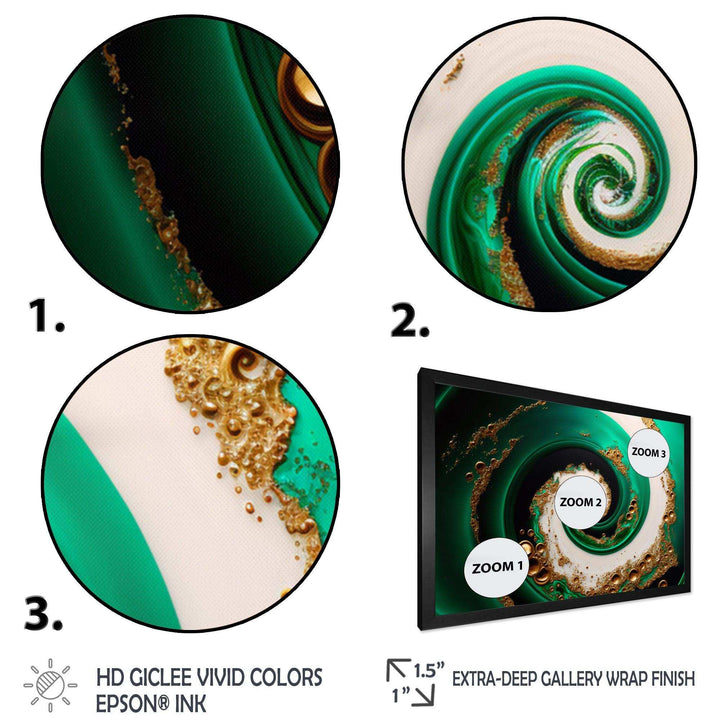 Green And Gold Crashing Waves I - Modern Wall Art Prints