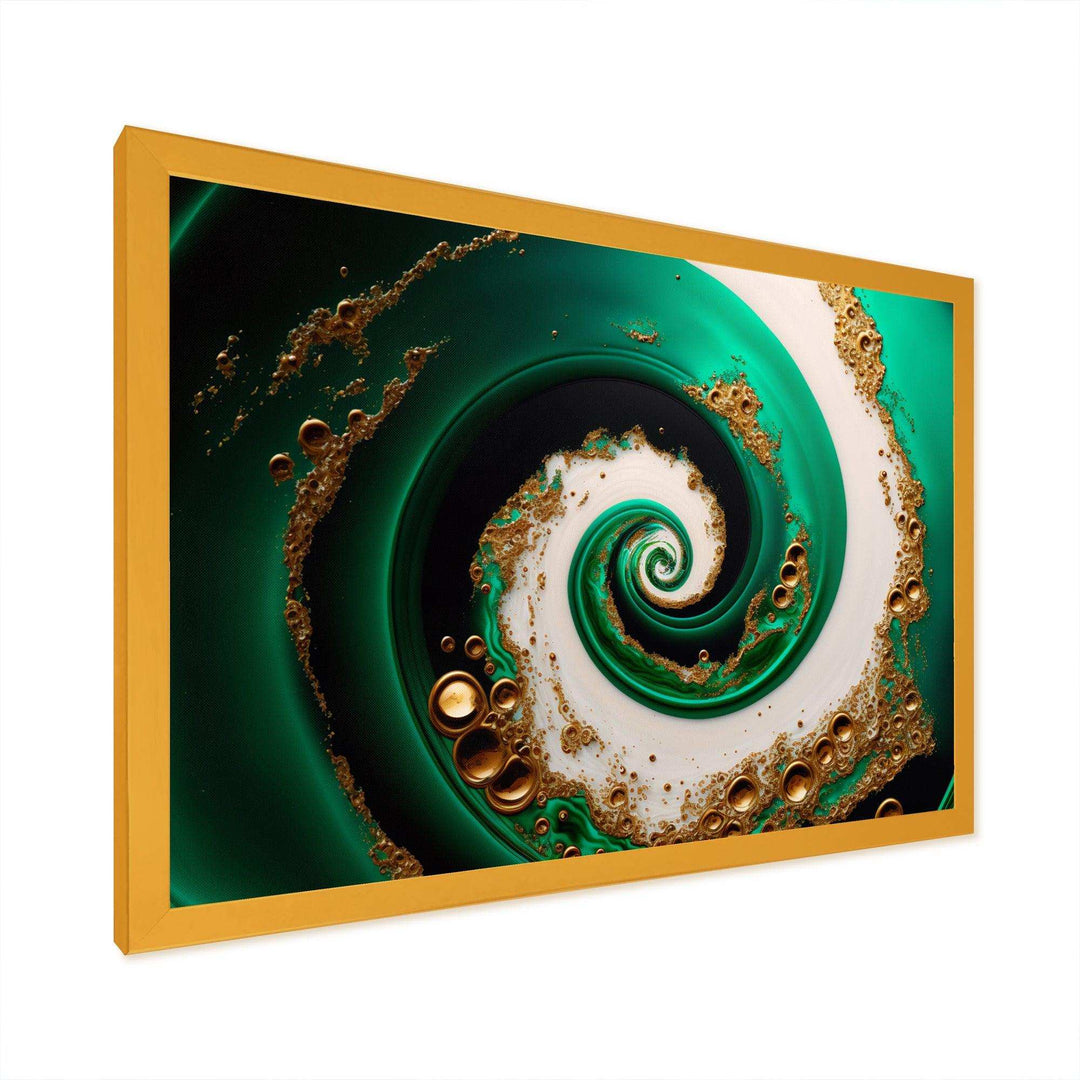 Green And Gold Crashing Waves I - Modern Wall Art Prints