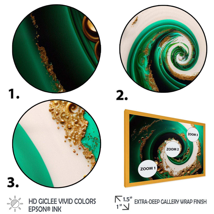 Green And Gold Crashing Waves I - Modern Wall Art Prints