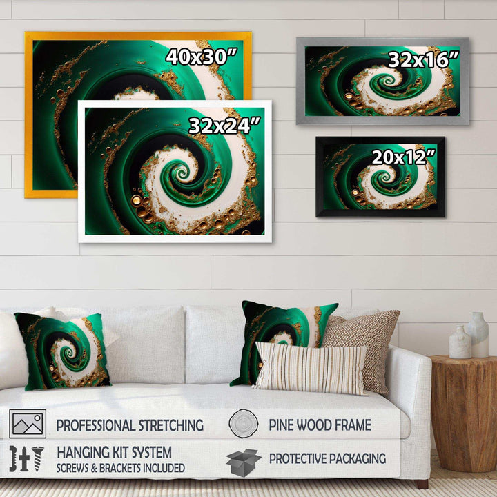 Green And Gold Crashing Waves I - Modern Wall Art Prints