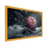 A Blooming Pink Peony Flower In Winter III Framed Print Vibrant Gold - 1.5"Width