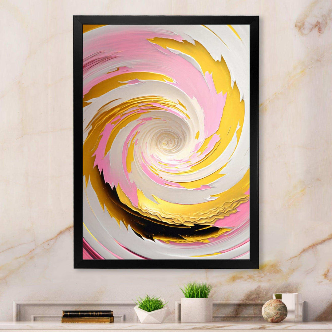 Pink Watercolor Circular Abstract II - Modern Bedroom Wall Art