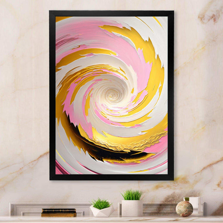 Pink Watercolor Circular Abstract II - Modern Bedroom Wall Art
