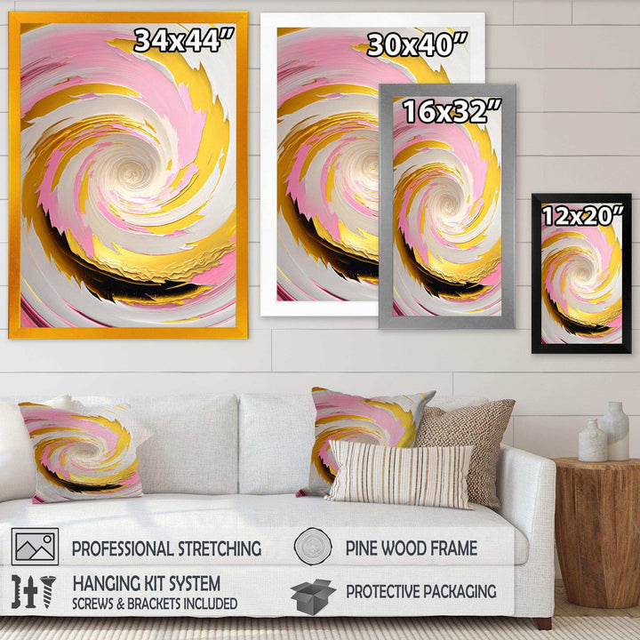 Pink Watercolor Circular Abstract II - Modern Bedroom Wall Art